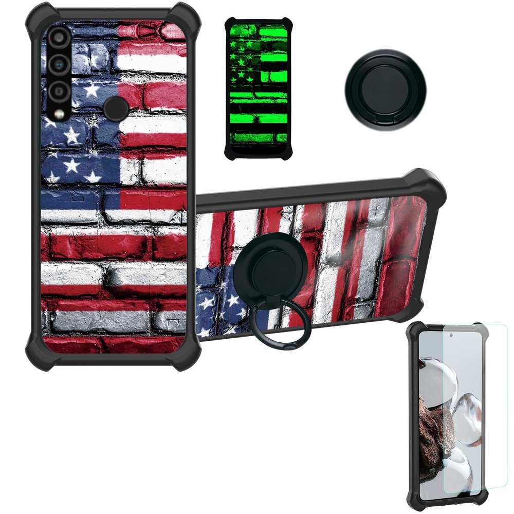 jioeuinly Orbic Myra 5G Phone Case Compatible with Orbic Magic 5G Case Cover [with Tempered Glass Screen Protector][Hard PC + Soft Silicone][Luminous Effect] YGH-GQ