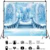 10x6.5ft Castle Backdrop Winter Wonderland Ice Castle Photography Backdrop Blue Ice Snowflake Background Winter Snow Landscape for Princess Girl Baby Shower Kids Birthday Party view 3
