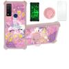jioeuinly Case for TCL 4X 5g Case Compatible with TCL 4X 5g T601dl Phone Case Cover [with Tempered Glass Screen Protector][Hard PC + Soft Silicone][Gold Glitter+Luminous] JSF-DJS view 1