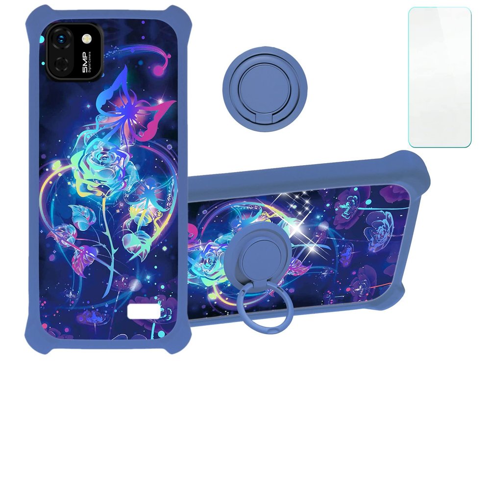 jioeuinly Sky Elite L55 Case Compatible with Sky Devices Elite L55 Phone Case Cover [with Tempered Glass Screen Protector][Hard PC + Soft Silicone][Colorful Reflect Light] IMDL-LMG