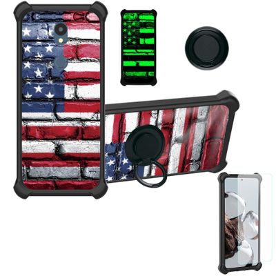 jioeuinly AT&T Motivate 3 Case EABF22206A Compatible with Sharp Rouvo V Phone Case Cover [with Tempered Glass Screen Protector][Hard PC + Soft Silicone][Luminous Effect] YGH-GQ