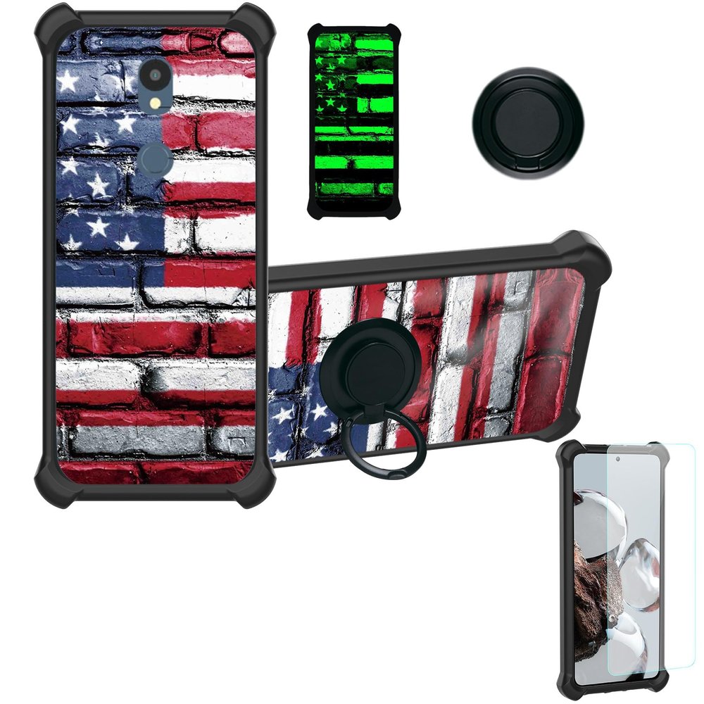 jioeuinly AT&T Motivate 3 Case EABF22206A Compatible with Sharp Rouvo V Phone Case Cover [with Tempered Glass Screen Protector][Hard PC + Soft Silicone][Luminous Effect] YGH-GQ