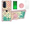 jioeuinly Case for Moto Edge 2022 Case Compatible with Motorola Moto Edge 2022 Phone Case Cover [with Tempered Glass Screen Protector][Hard PC + Soft Silicone][Gold Glitter+Luminous] JSF-YL view 1