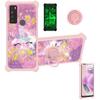jioeuinly Case for TCL 30 XL Case Compatible with TCL 30xl 30 XL T701dl Phone Case Cover [with Tempered Glass Screen Protector][Hard PC + Soft Silicone][Gold Glitter+Luminous] JSF-DJS view 1