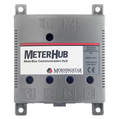 Morningstar MeterHub (HUB-1) - Enables up to 15 Morningstar Products, Meters, and Accessories to Connect Over a Single MeterBus Network - Wall or DIN Rail Mounting, Features 5 Status LED Indicators