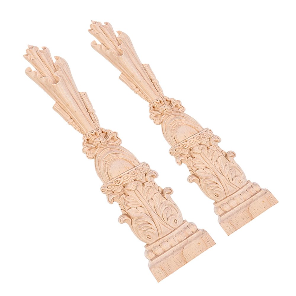 VILLFUL Antique Roman Column Applique for Cabinet Wooden Decorative Pillar Roman Style Decor Element