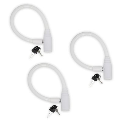 Urban August Child-Proof Refrigerator Lock for Kids & Adults - Lock for French Door Fridge and Cabinet (Small, White - 3 Pack Keyed Alike)
