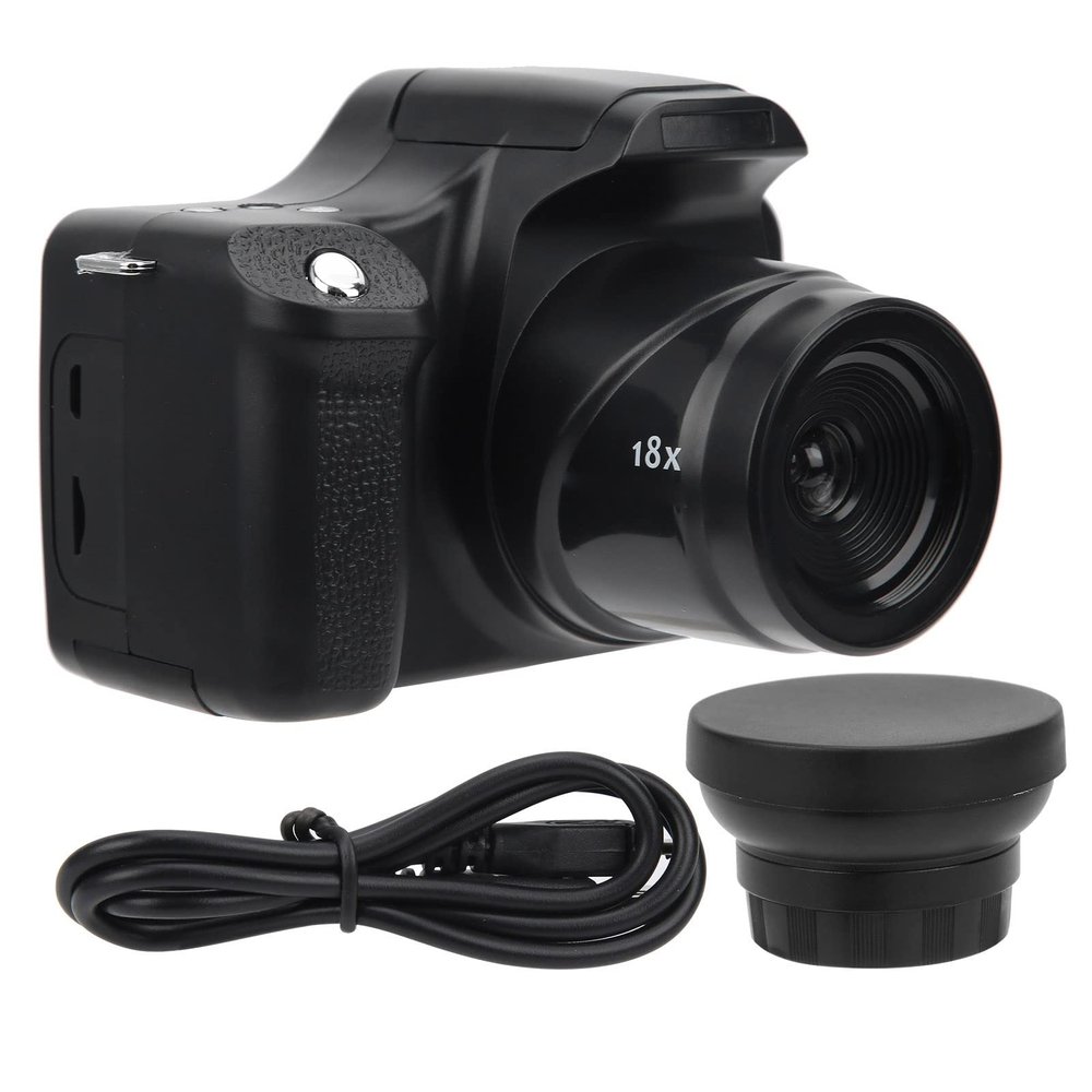 24 megapixel Digital Camera with 3.0 inch LCD Screen 18X Zoom SLR Camera Long Focal Length Portable Digital Camera(Standard Version + Wide-Angle Lens)
