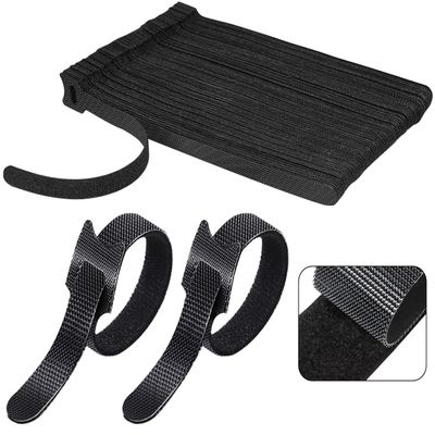 100 PCS 8 Inch Reusable Cable Ties, Adjustable Cable Management Wire Straps with Hook and Loop, Multi-purpose for Home, Office and Data Centers Organizer by QINGLER