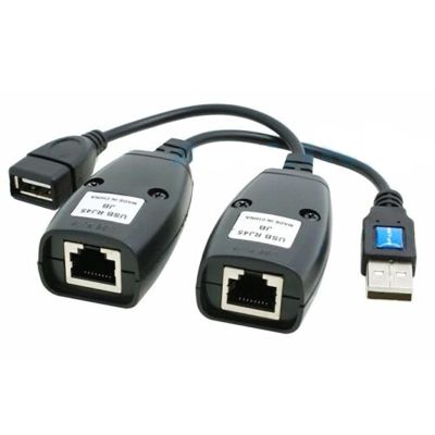 MOOKEENONE 1 x USB RJ45 Adapter Set, Self-Powered USB 2.0 Male to Female Cat6 Cat5 Cat5e 6 Rj45 LAN Ethernet Network Extender Extension Repeater Adapter Converter Cable