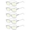 Eyekepper 5 Pairs Comfort Computer Reading Glasses for Women Men Blue Light Blocking Readers Transparent,+1.25 view 1
