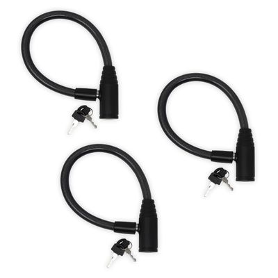Urban August Child-Proof Refrigerator Lock for Kids & Adults - Lock for French Door Fridge and Cabinet (Small, Black, 3 Pack Keyed Alike)