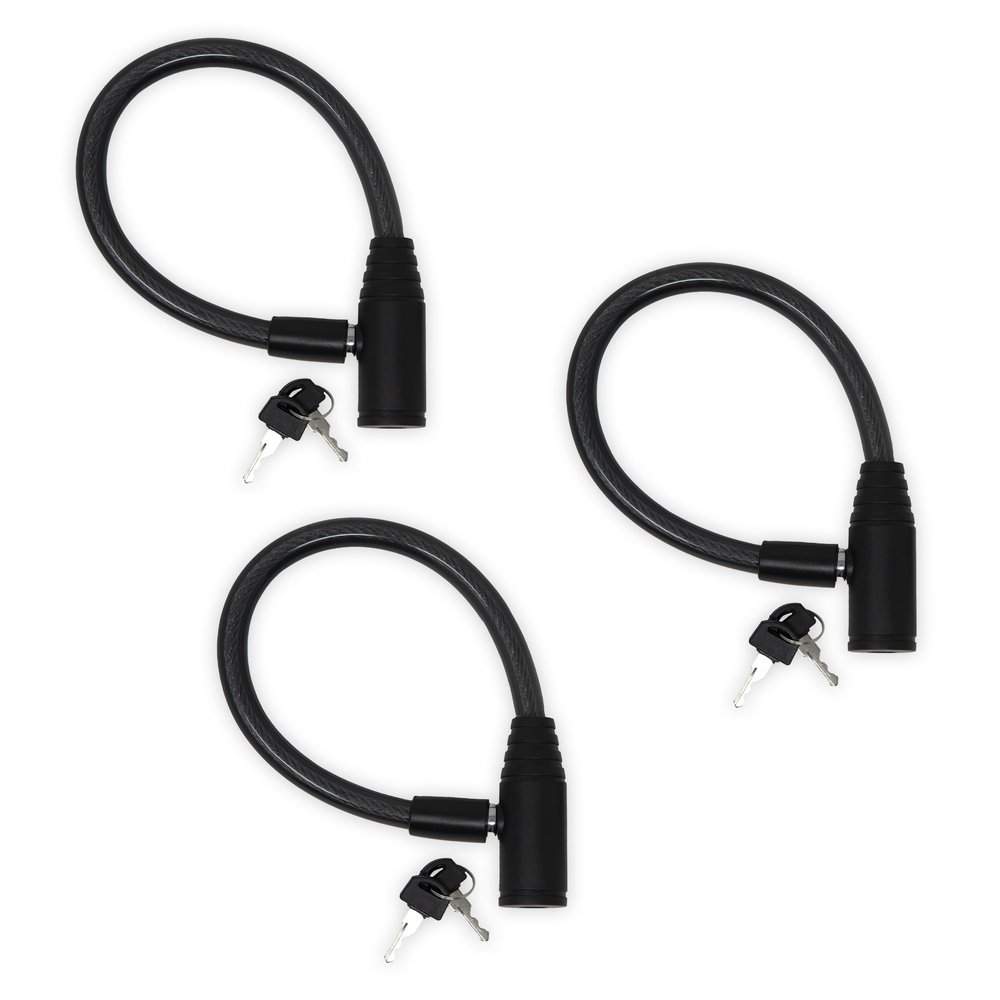 Urban August Child-Proof Refrigerator Lock for Kids & Adults - Lock for French Door Fridge and Cabinet (Small, Black, 3 Pack Keyed Alike)