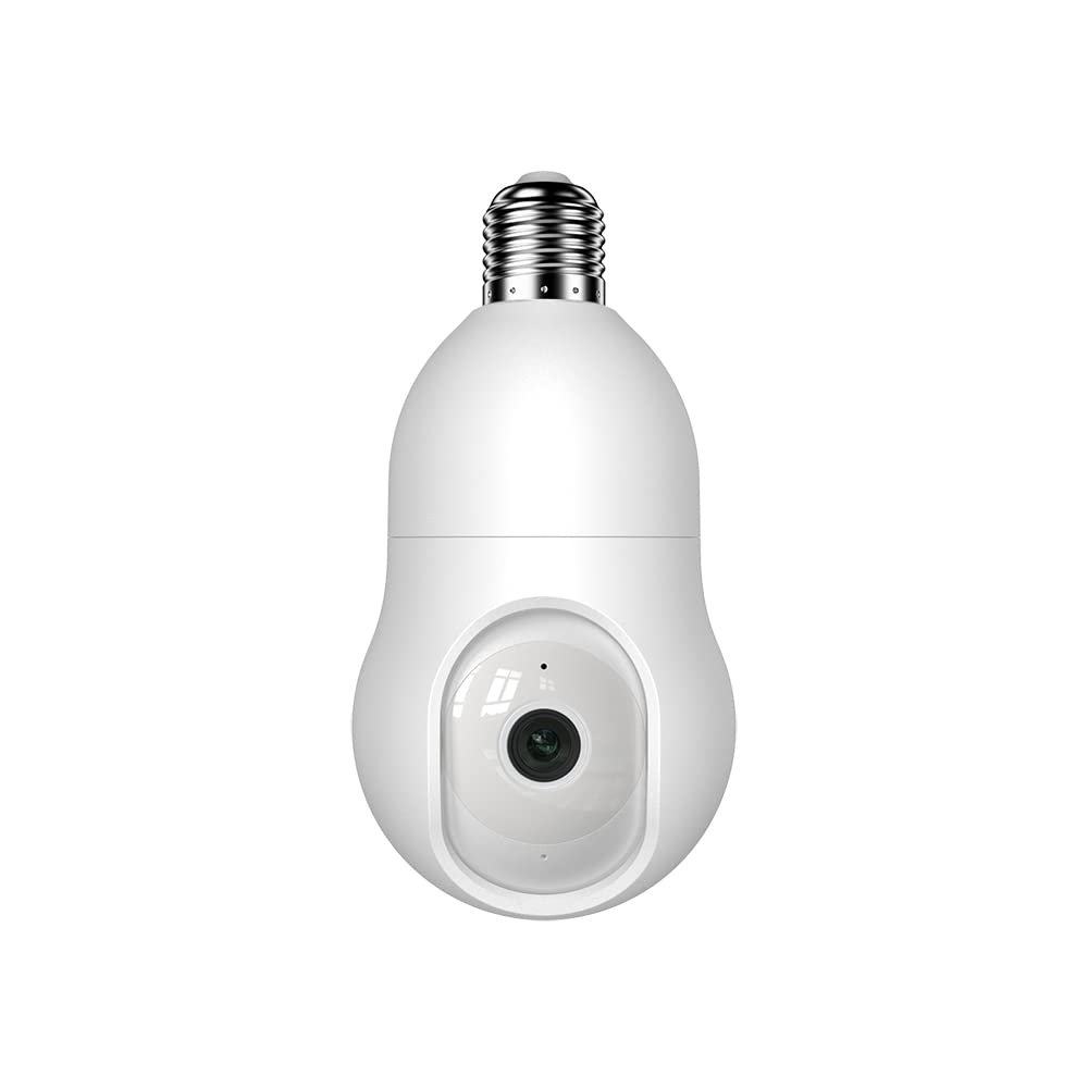 NU-SET Light Bulb Camera, Smart WiFi Home Security Camera with Pan-Tilt Panoramic View, 4MP, White