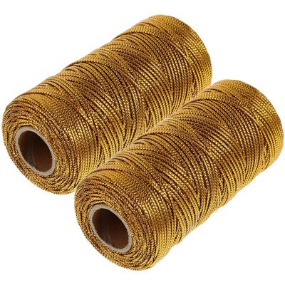 2 Rolls Present Wrapping Line Chritsmas Golden Cord Jute Twine Present Wrapping Cord Decorating Hair Thread Ornament Hanging Cord Macrame Cord Gold Cord Present Box Multipurpose The Pet