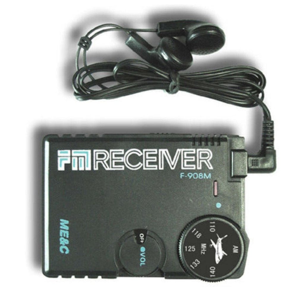 1*AM Receiver + Headset, 8X5.5X1.5cm 10-140MHZ Air Band Radio AM Receiver Aviation Band Receiver