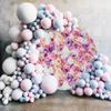 Renaiss 7.5x7.5ft Rose Flowers Round Backdrop Cover Pink Purple White Rose Wall Circle Photography Background Wedding Bridal Shower Baby Shower Girls Birthday Party Decor Floral Arch Photo Booth Props view 3