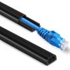 One Cord Cover Wall 153in(9X L17in) - Mini Wire Hider, Wire Cover for Hiding Speaker Wire, Baby Monitor Cord - Paintable Wire Channel for Cable Concealer, W0.5in H0.3in, CMR05 Black view 1
