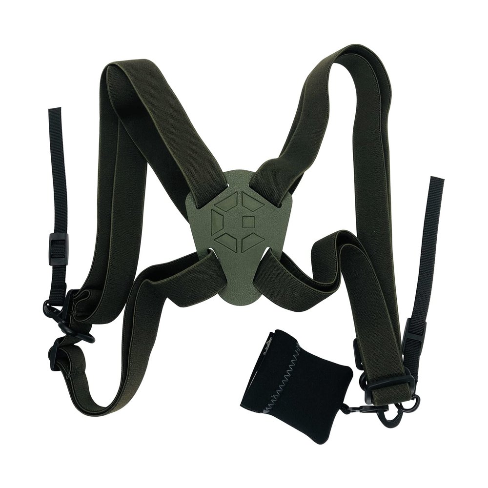GAIARENA Binocular Harness - Adjustable Binocular Strap for Hunting, Hiking & Birding - Includes Lens Cleaning Cloth - Camo