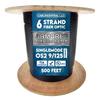 Cable Central LLC Armored Plenum 6 Strand Indoor/Outdoor Fiber Optic Distribution Cable, OS2 9/125 Singlemode, Corning Optical Fiber, Black, Spool, 500 Feet view 1