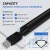 136in Corner Cable Concealer - One-Cord Corner Duct, Paintable Cord Cover, Cable Management Channel for Wall & Floor - 8 X L 17in, Black view 2