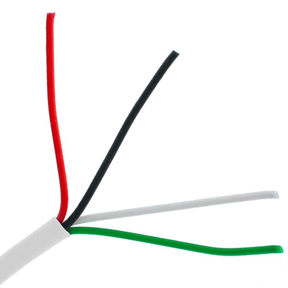 Cable Central LLC Security/Alarm Wire, White, 22/4 (22AWG 4 Conductor), Solid Copper, CMR/Inwall Rated, Pullbox, 1000 Feet