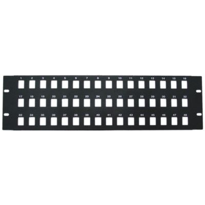 Cable Central LLC Rackmount 48 Port Blank Keystone Patch Panel, 3U