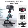 Camera Suction Cup Mount for Action Cameras - ULANZI SC-02 4.5in Pump-actived Vacuum Suction Mount w Quick Release NATO Magic Arm Car Boat Windshield Window Mount Compatible with Action Cameras view 4