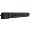 Cable Central LLC Surge Protector, Flat Rotating Plug, 6 Outlet, Black Horizontal Outlets, Plastic, Power Cord 6 Feet view 1