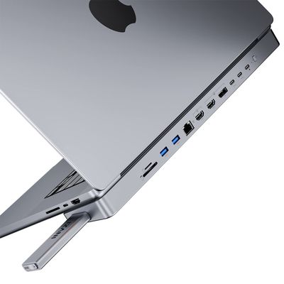 INVZI MagHub 12-in-2 USB-C Docking Station Triple Monitors with Pop-Up SSD, Dual 4K HDMI, DP, 100W PD Charging, USB 3.2 10Gbps USB, RJ45, SD/TF Slots for MacBook Pro M1 14 16, MacBook Air M2 13