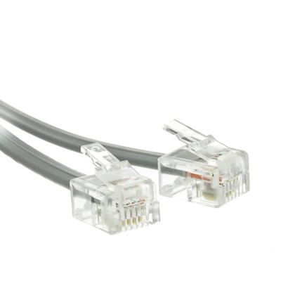 Cable Central LLC Telephone Cord (Voice), RJ11, 6P / 4C, Silver Satin, Reverse, 50 Feet