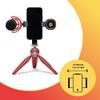 Joby HandyPod 2 Kit, Table Top Tripod with GripTight 360 Phone Mount and Pin Joint Mount, Phone Tripod for Smartphones, Action Cam and Mirrorless Cameras or Devices up to 1.0Kg (2.2lbs), Red view 2