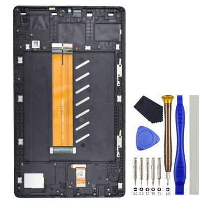 Black Tablet Full LCD Digitizer Touch Screen Assembly Screen Frame Replacement for (LTE Version) Samsung Galaxy Tab A7 Lite Tab A7 Lite LTE SM-T225 8.7" with Tool Kit