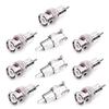 Juvielich 10Pcs BNC Male Plug to RCA Male Plug Adapter Straight Connector Metal Silver view 1