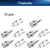 Juvielich 10Pcs BNC Male Plug to RCA Male Plug Adapter Straight Connector Metal Silver view 4