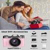 2024 Upgrade VJIANGER Digital Camera for Photography Vlogging Camera for YouTube with WiFi, 180 Flip Screen, 16X Digital Zoom, 52mm Lens, 2 Batteries, 32GB Micro SD Card(Pink) view 2
