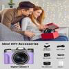 2024 Upgrade VJIANGER Digital Camera for Photography Vlogging Camera for YouTube with WiFi, 180 Flip Screen, 16X Digital Zoom, 52mm Lens, 2 Batteries, 32GB Micro SD Card(Purple) view 2