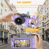 2024 Upgrade VJIANGER Digital Camera for Photography Vlogging Camera for YouTube with WiFi, 180 Flip Screen, 16X Digital Zoom, 52mm Lens, 2 Batteries, 32GB Micro SD Card(Purple) view 3