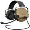 Sordin MIL CC Slim Ear Muffs - 74332-05-S - Military Ear Defenders w/Radio Connection, Microphone & Leather Headband - Olive view 1