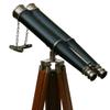 Floor Standing Admirals Bronzed with Leather Binoculars 62"- Nautical Telescope view 2