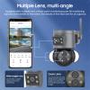 4MP 10X Surveillance Camera, PTZ Outdoor Security Protection Kamera Dome Human Detection Cam,IP66 Waterproof, 2-Way Talk,Cam add 32gb view 3