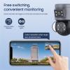 4MP 10X Surveillance Camera, PTZ Outdoor Security Protection Kamera Dome Human Detection Cam,IP66 Waterproof, 2-Way Talk,Cam add 32gb view 4