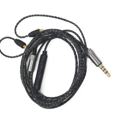 1 Earphone Upgrade Cable Cord Black with Mic Volume Contro for Shure se215/se425/se535