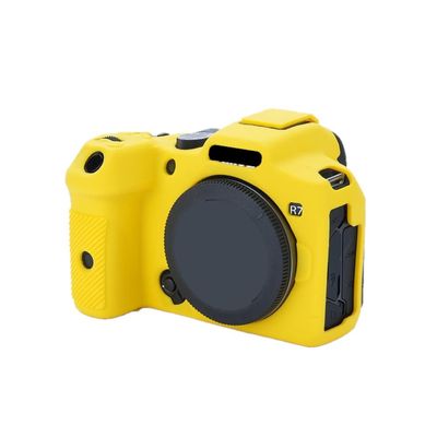 AFGRAPHIC Camera Case Bag Soft Silicone Yellow Rubber Armor Skin Body Cover Protector for Canon EOS R7 mirrorless camera