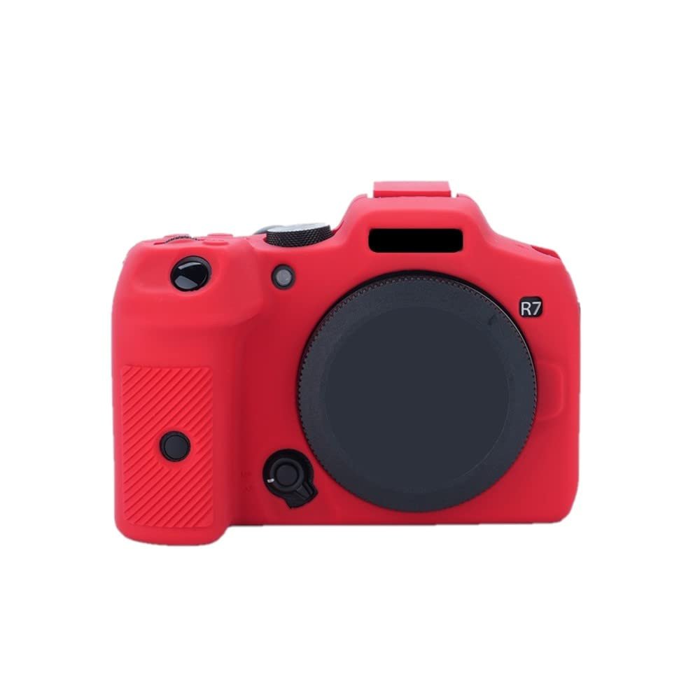AFGRAPHIC Camera Case Bag Soft Silicone Red Rubber Armor Skin Body Cover Protector for Canon EOS R7 mirrorless camera