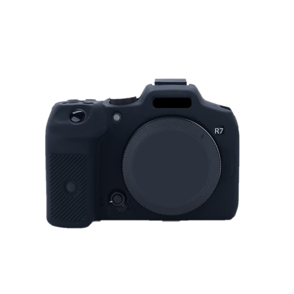 AFGRAPHIC Camera Case Bag Soft Silicone Black Rubber Armor Skin Body Cover Protector for Canon EOS R7 mirrorless camera