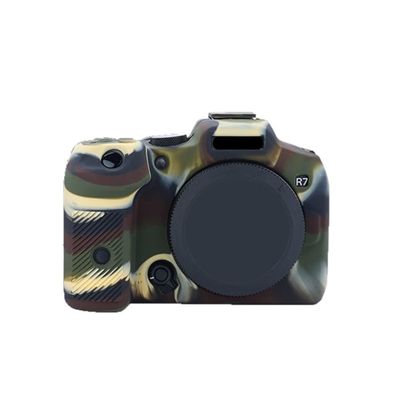 AFGRAPHIC Camera Case Bag Soft Silicone Camouflage Green Rubber Armor Skin Body Cover Protector for Canon EOS R7 mirrorless camera