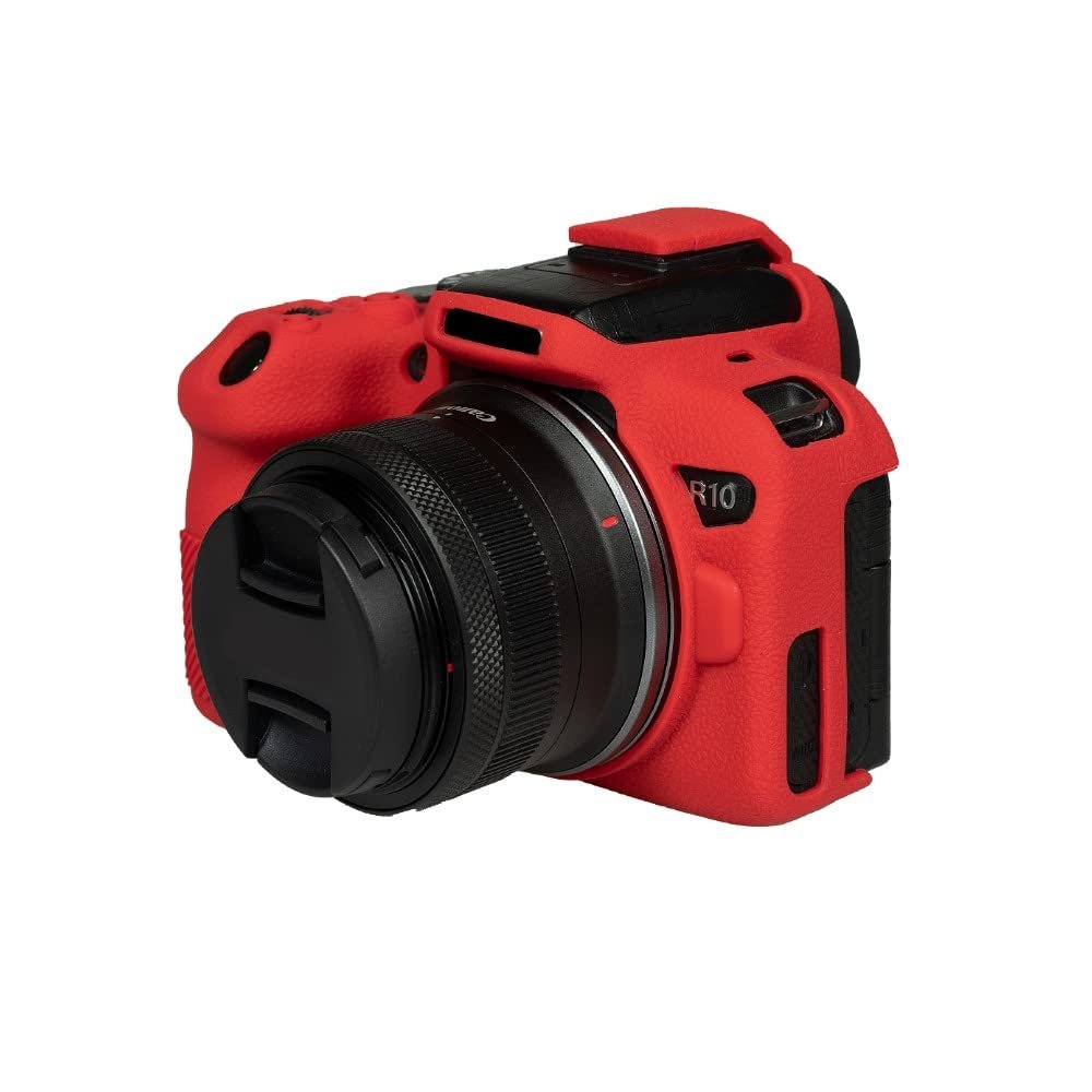 Camera Case Bag Soft Silicone Red Rubber Armor Skin Body Cover Protector for Canon EOS R10 mirrorless Camera