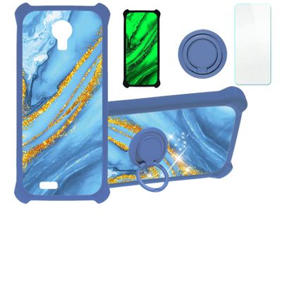 Maze Speed Ms5539g Case Compatible with Maze Speed Ms5539g Phone Case Cover [with Tempered Glass Screen Protector][Hard PC + Soft Silicone][Gold Glitter+Luminous] JSL-LDL