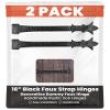 2 Pack 16" Black Faux Strap Hinges - Hand Forged Dummy Faux Hinge Handmade Rustic Iron Hinges for Farmhouse Shutter, Carriage Doors, Barn Door, Castle Door, and Gates The Byzantium Series view 1